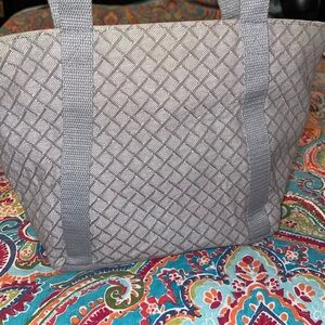 Elegant Gray Woven Tote Bag